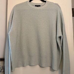 Eileen Fisher Mint Green Cashmere/Wool Waffle Knit Sweater Medium